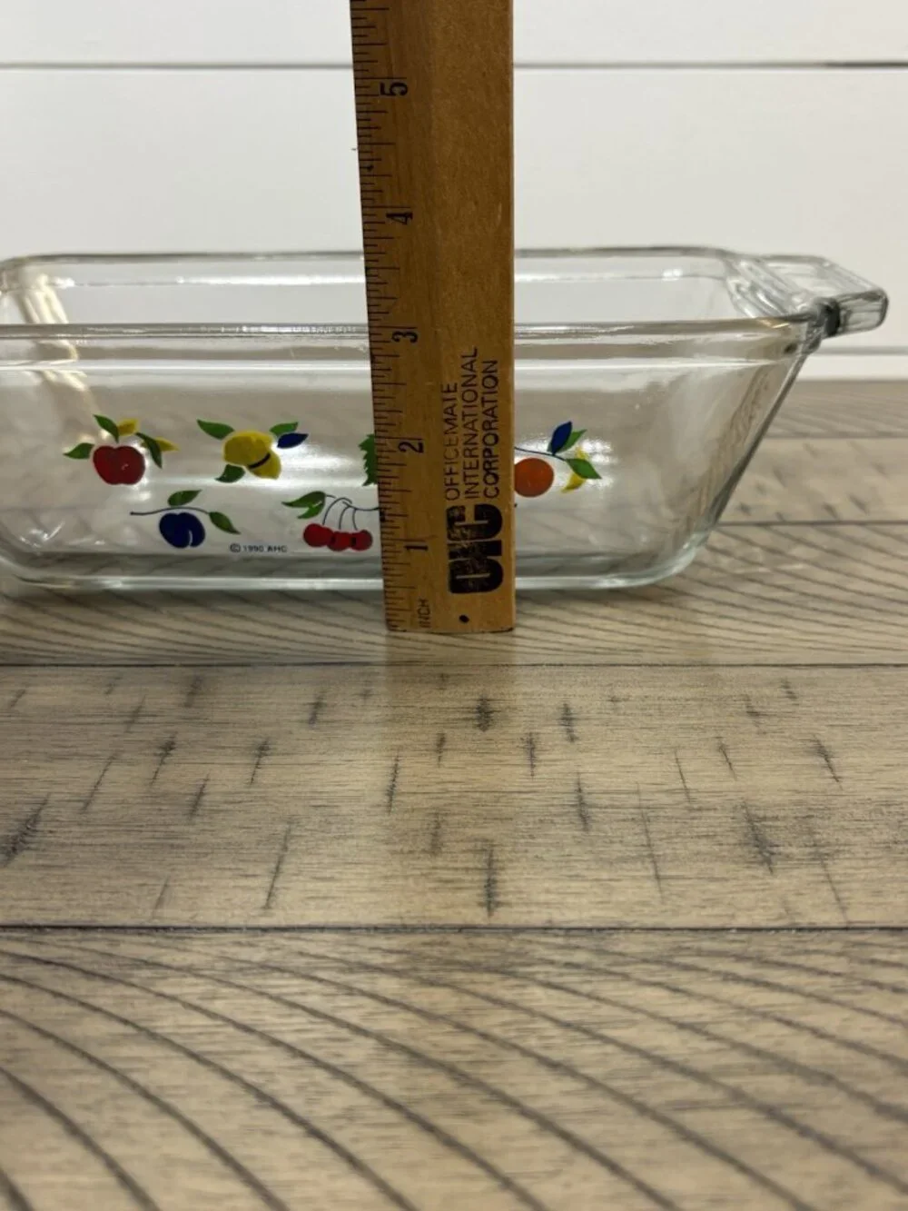 Vintage Anchor Ovenware Loaf Dish Clear Glass Lemons Grapes 1.5 qt. Replacement